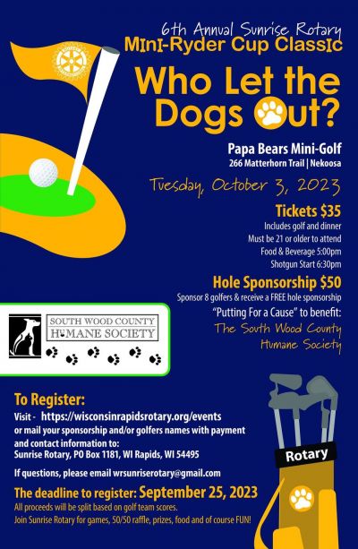 Mini-Ryder Cup Classic to Benefits So. Wood Country Humane Society