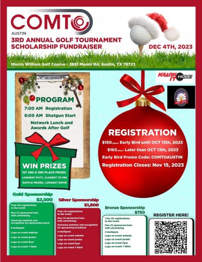 COMT 3rd Annual Golf Tournament Scholarship Fundraiser, MORRIS WILLIAMS GOLF COURSE