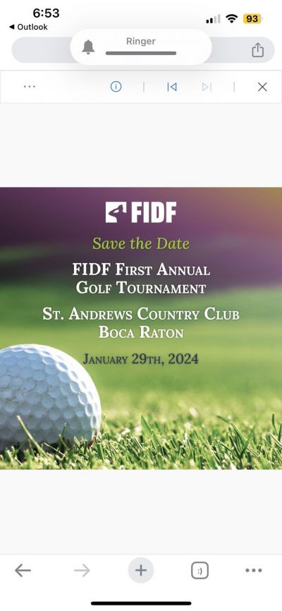 FIDF Golf Tournament at St. Andrews Country Club January 29th, 2024