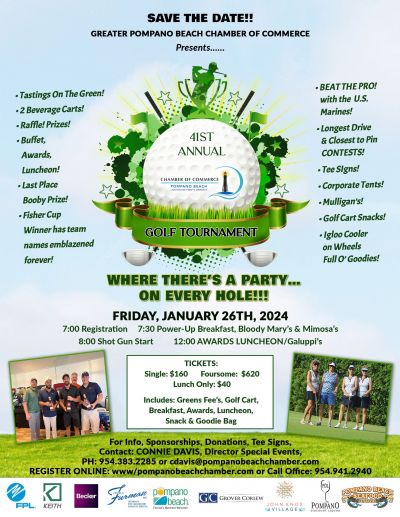 41st ANNUAL Greater Pompano Beach Chamber of Commerce GOLF TOURNAMENT!