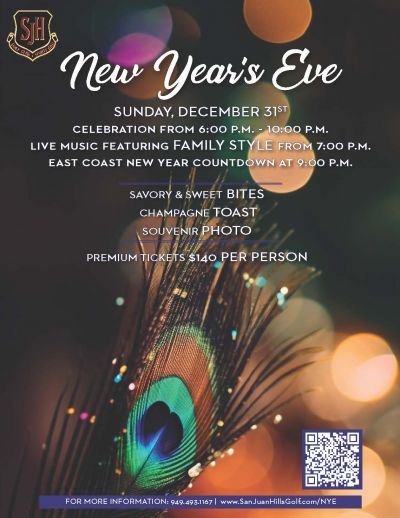 East Coast New Year's Eve at San Juan Hills Golf Club